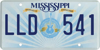 MS license plate LLD541