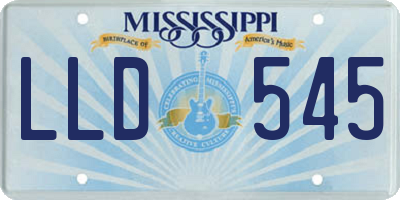 MS license plate LLD545