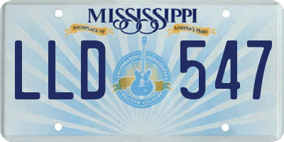 MS license plate LLD547