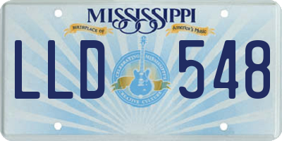 MS license plate LLD548