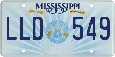 MS license plate LLD549