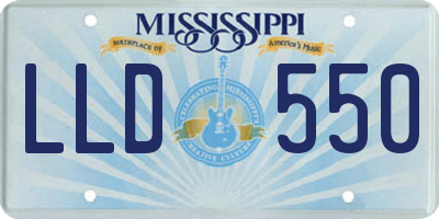 MS license plate LLD550