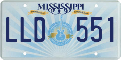 MS license plate LLD551