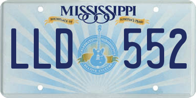 MS license plate LLD552
