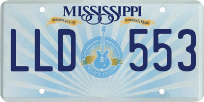 MS license plate LLD553