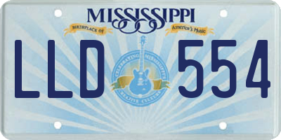 MS license plate LLD554