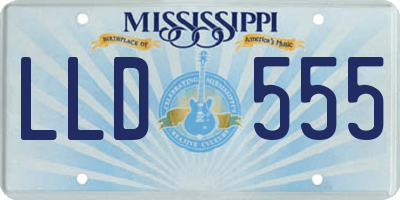 MS license plate LLD555