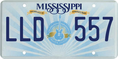 MS license plate LLD557
