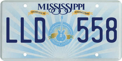MS license plate LLD558