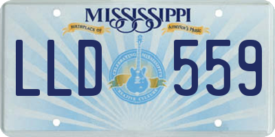 MS license plate LLD559