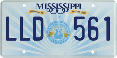 MS license plate LLD561