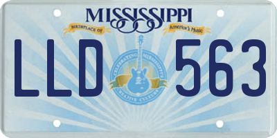 MS license plate LLD563