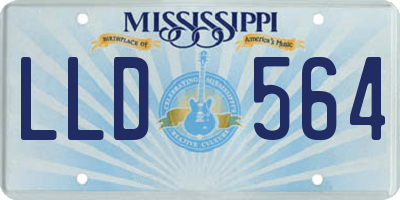 MS license plate LLD564