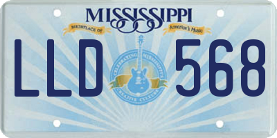MS license plate LLD568