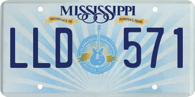 MS license plate LLD571