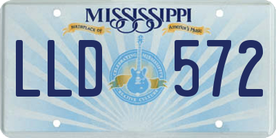 MS license plate LLD572
