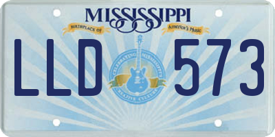 MS license plate LLD573