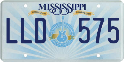 MS license plate LLD575