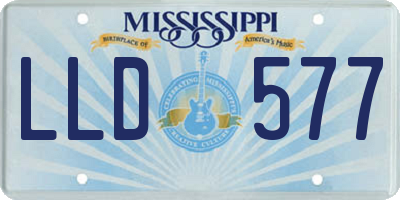 MS license plate LLD577