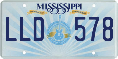 MS license plate LLD578