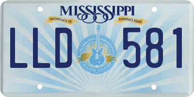 MS license plate LLD581