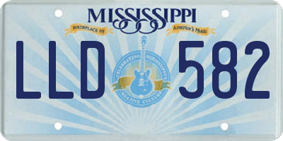 MS license plate LLD582