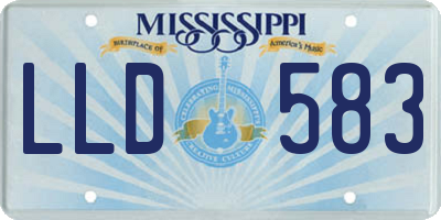 MS license plate LLD583
