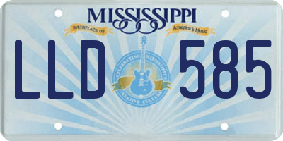 MS license plate LLD585