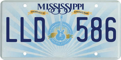 MS license plate LLD586