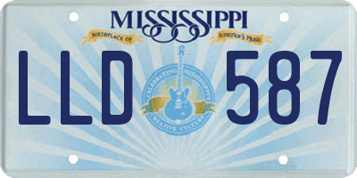 MS license plate LLD587