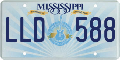MS license plate LLD588