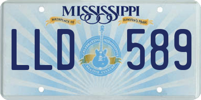 MS license plate LLD589