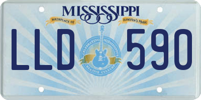 MS license plate LLD590