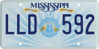 MS license plate LLD592