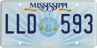 MS license plate LLD593