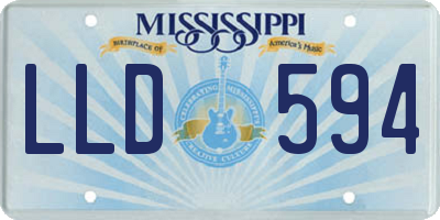 MS license plate LLD594