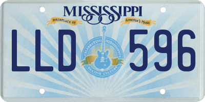 MS license plate LLD596