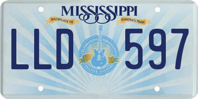 MS license plate LLD597