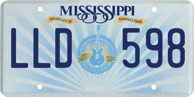 MS license plate LLD598