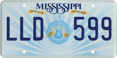 MS license plate LLD599