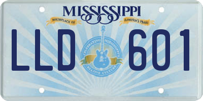 MS license plate LLD601