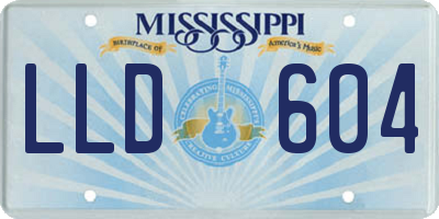 MS license plate LLD604