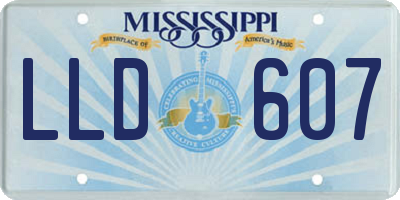 MS license plate LLD607