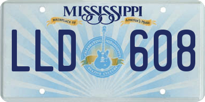 MS license plate LLD608