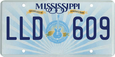 MS license plate LLD609