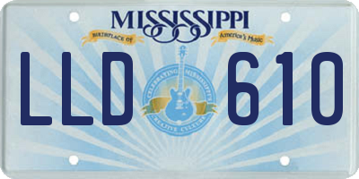 MS license plate LLD610