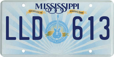 MS license plate LLD613