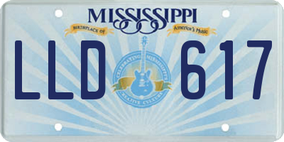 MS license plate LLD617