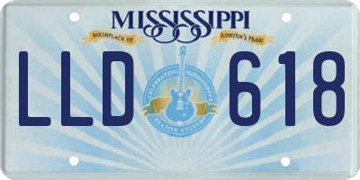 MS license plate LLD618