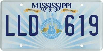 MS license plate LLD619